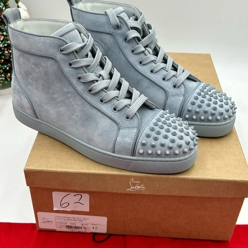 Men’s Christian Louboutin, Lou spikes Orlato flat sneakers size 42 made in Italy